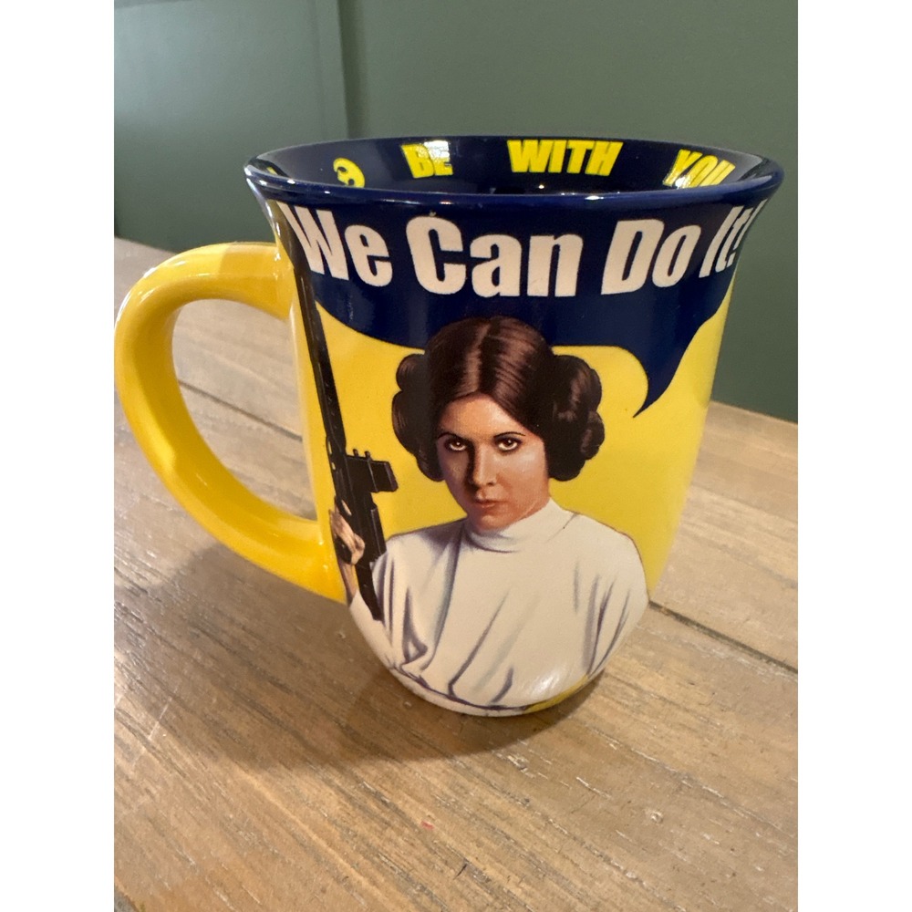 Vintage Star Wars Princess Leia We Can Do It 16oz Ceramic Mug Silver Buffalo